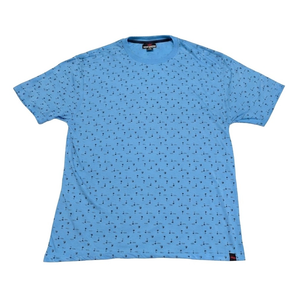 Red Rhino Mens XXL T-Shirt Blue Tropical Palm Tree Surfboard All Over Print Slim